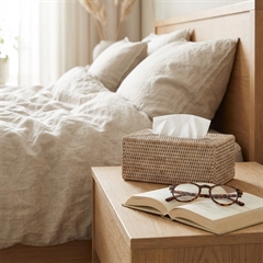 Charmille Kasse til Kleenex i Rattan. Hvid